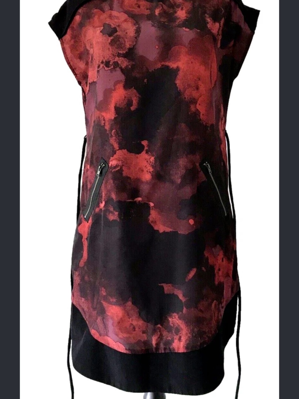 Mossimo Supply Co. Red and Black Marble Short Sleeve Mini Dress